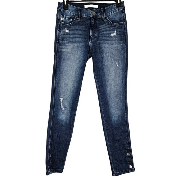 KanCan Denim - KanCan Distressed Snap Button Leg Skinny Jean 5/26 KC8202D